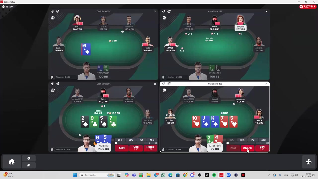 Bastien : Coaching Cash Game – 15 décembre