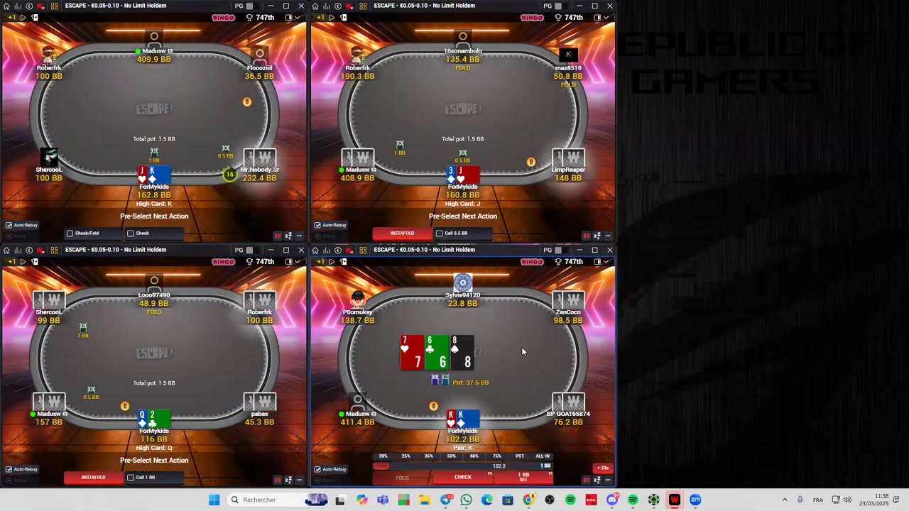 Bastien : Coaching Cash Game & SPIN — Session hebdo du 23 Mars